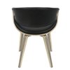 Lumisource Symphony Dining/Accent Chair in Light Grey Wood and Black Faux Leather CH-SYMP LGY+BK